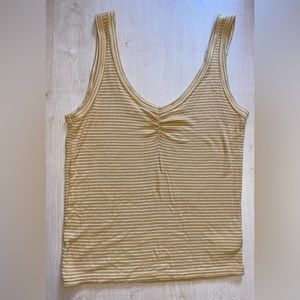 A&E Yellow Striped Ribbed Tank Top
